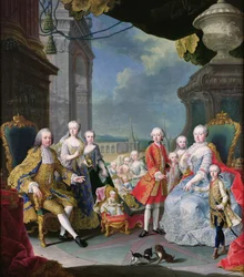 Franz Stephan I (1708-65) con su esposa María Teresa (1717-80) y sus hijos